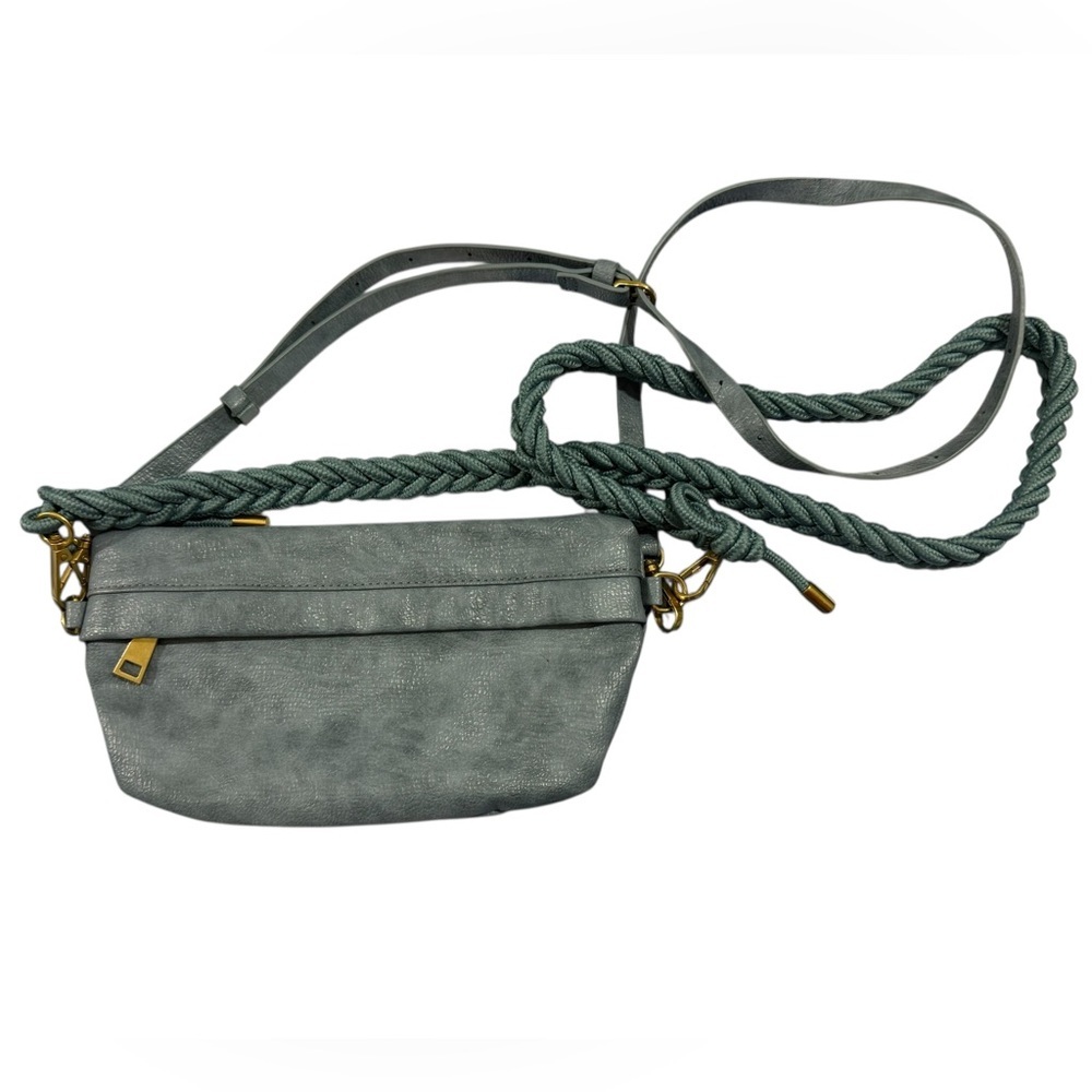 Anthropologie Blue Belt Bag Mini Crossbody Rope Strap